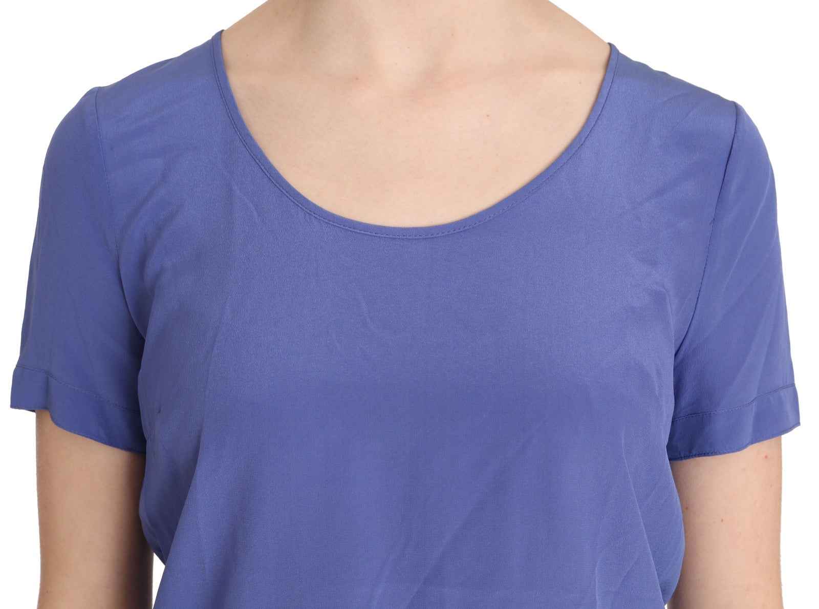 Patrizia Pepe Silk Purple Short Sleeve Casual Top Blouse