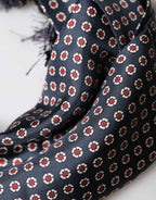 Dolce & Gabbana Black Patterned Fringes Neck Foulard Scarf