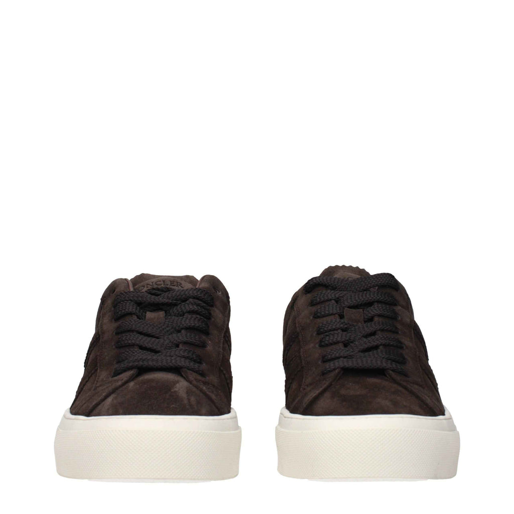 Moncler Brown Leather Low Top Sneakers