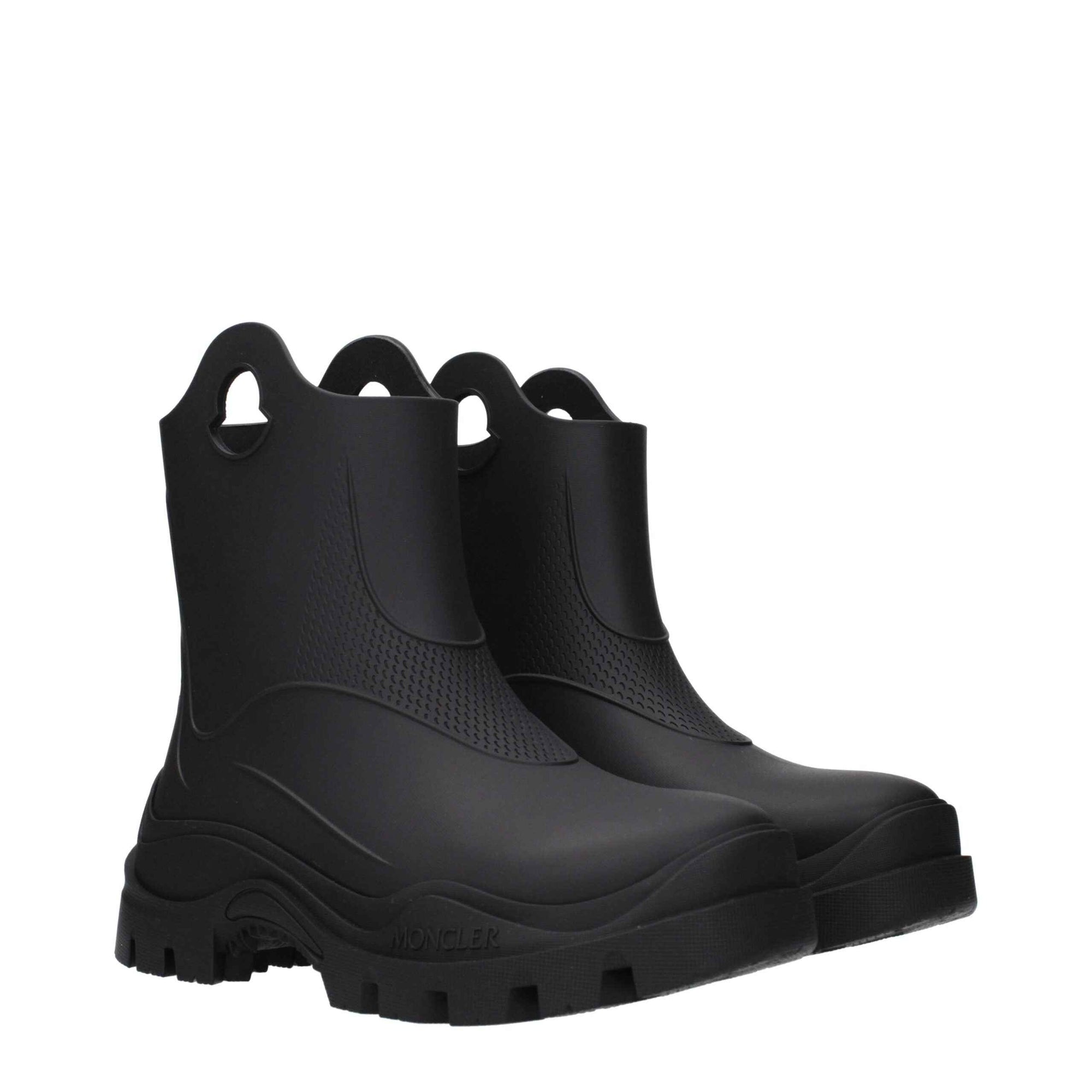 Moncler Black Cotton Ankle Boots