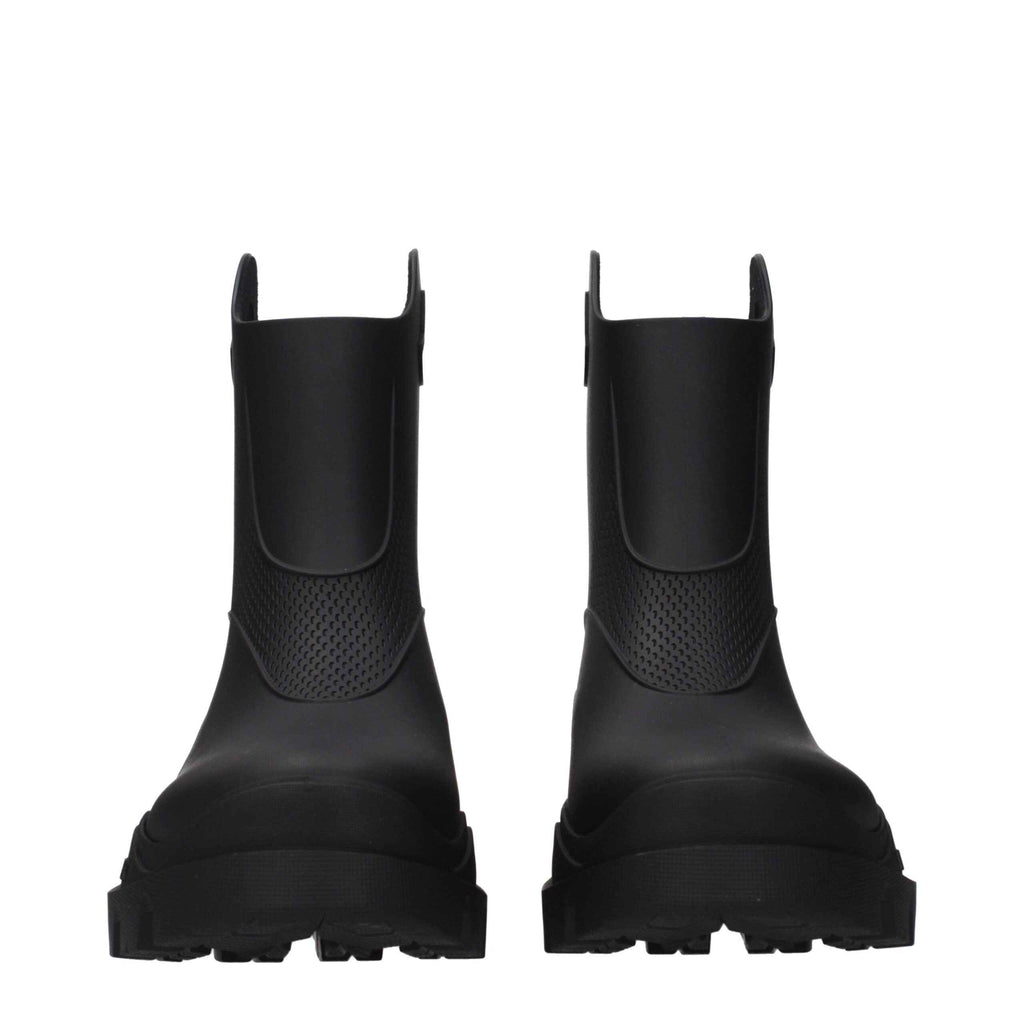 Moncler Black Cotton Ankle Boots