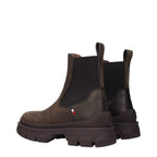 Moncler Brown Leather Ankle Boots