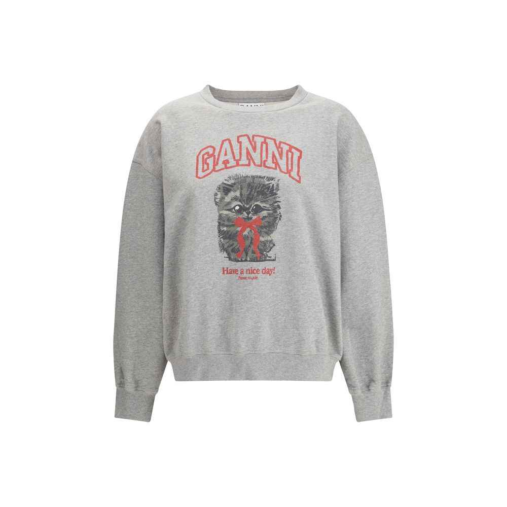 Ganni Gray Cotton Sweatshirt