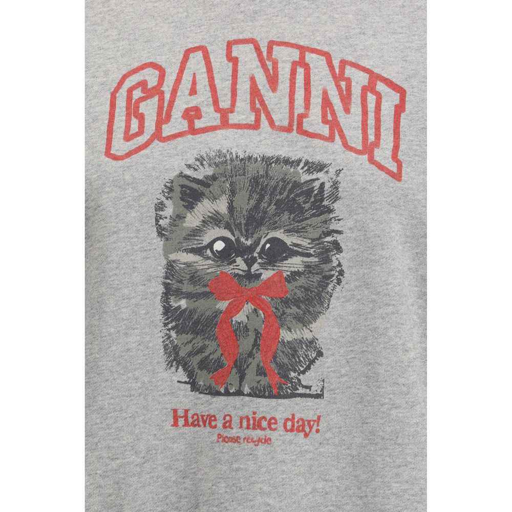 Ganni Gray Cotton Sweatshirt