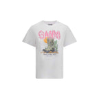 Ganni White Cotton T-Shirt