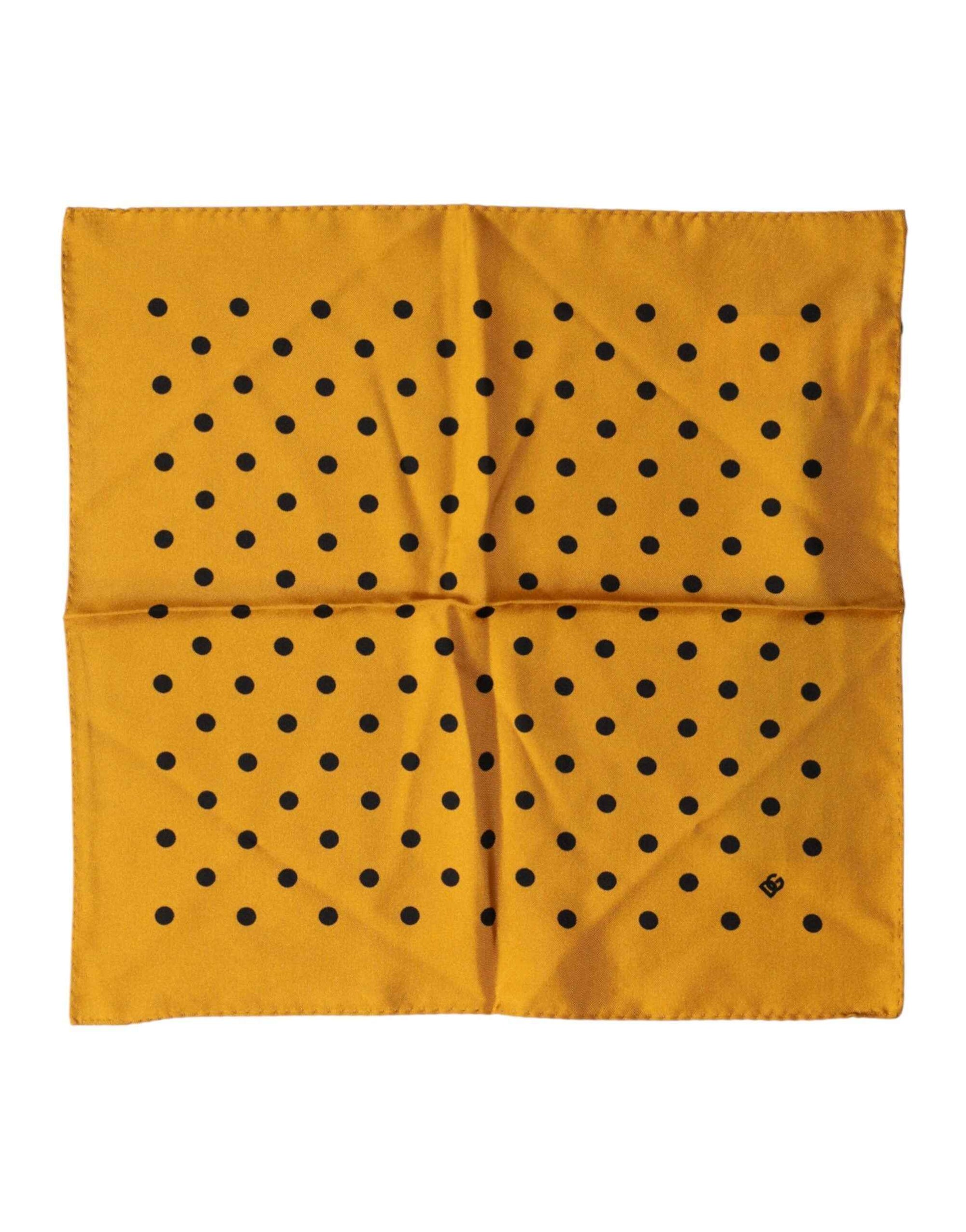 Dolce & Gabbana Orange Polka Dot Square Handkerchief Scarf
