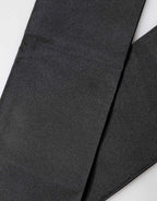 Dolce & Gabbana Black Silk Fringes Neck Wrap Foulard Scarf
