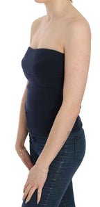 Costume National Strapless Zipper Back Tube Top Blouse