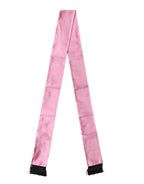 Dolce & Gabbana Pink Silk Fringes Neck Wrap Foulard Scarf