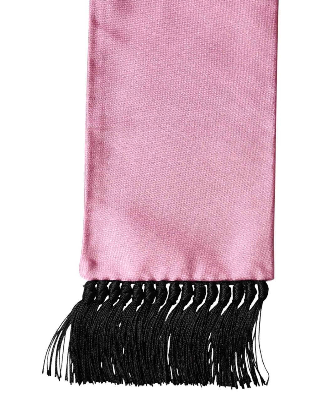Dolce & Gabbana Pink Silk Fringes Neck Wrap Foulard Scarf