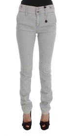 Costume National Pants Gray Cotton Blend Super Slim Fit Jeans