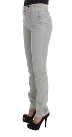 Costume National Pants Gray Cotton Blend Super Slim Fit Jeans