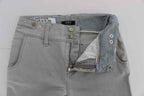Costume National Pants Gray Cotton Blend Super Slim Fit Jeans