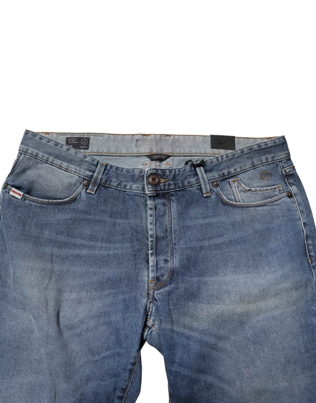 Jeckerson Blue Washed Mid Waist Straight Men Denim Trouser Jeans