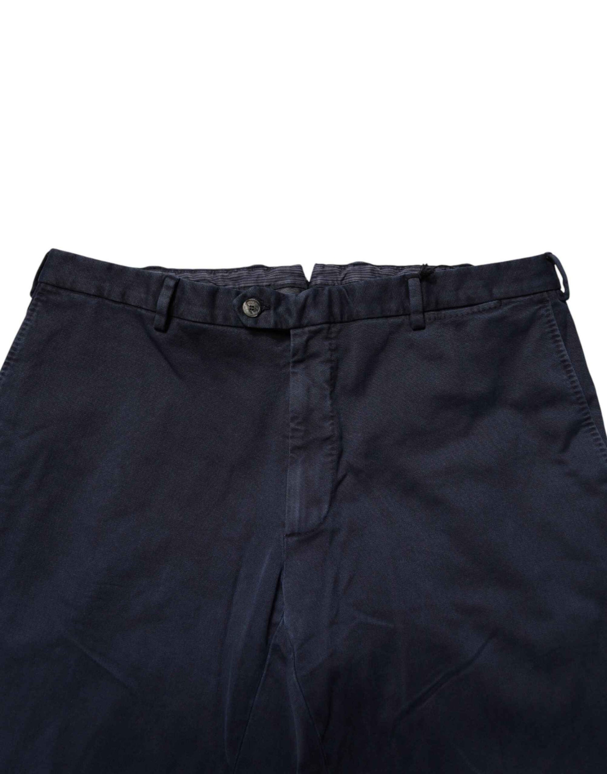 Santaniello Dark Blue Mid Waist Skinny Chino Trouser Pants