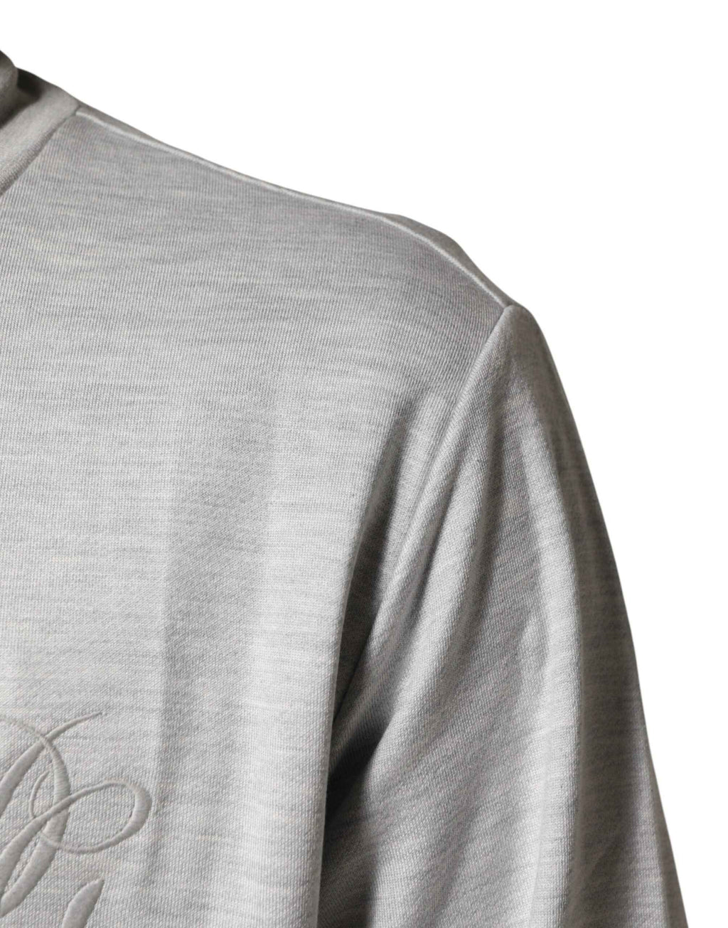 Dolce & Gabbana Light Gray Cotton Zipped Cardigan Sweater