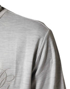 Dolce & Gabbana Light Gray Cotton Zipped Cardigan Sweater