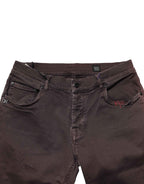 Daniele Alessandrini Brown Cotton Mid Waist Skinny Men Denim Jeans