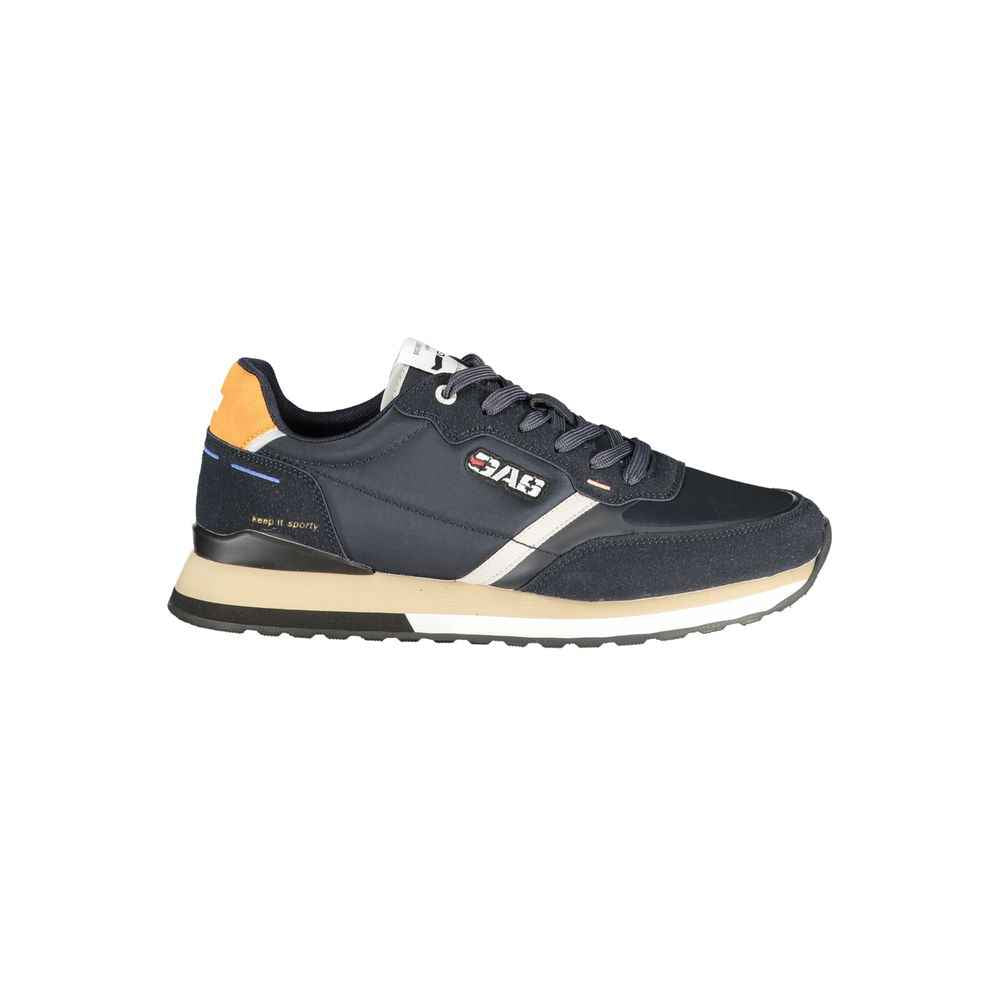 Gas Blue Polyurethane Men Sneaker