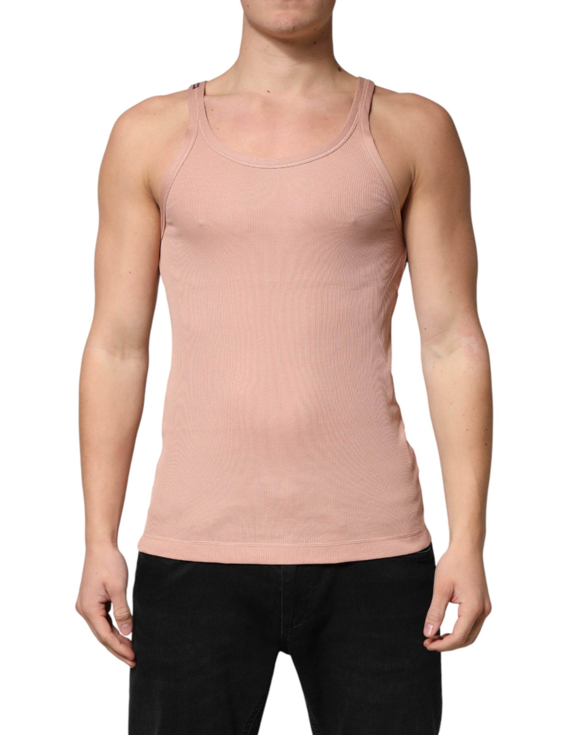 Dolce & Gabbana Pink Sleeveless Round Neck Tank Top  T-shirt