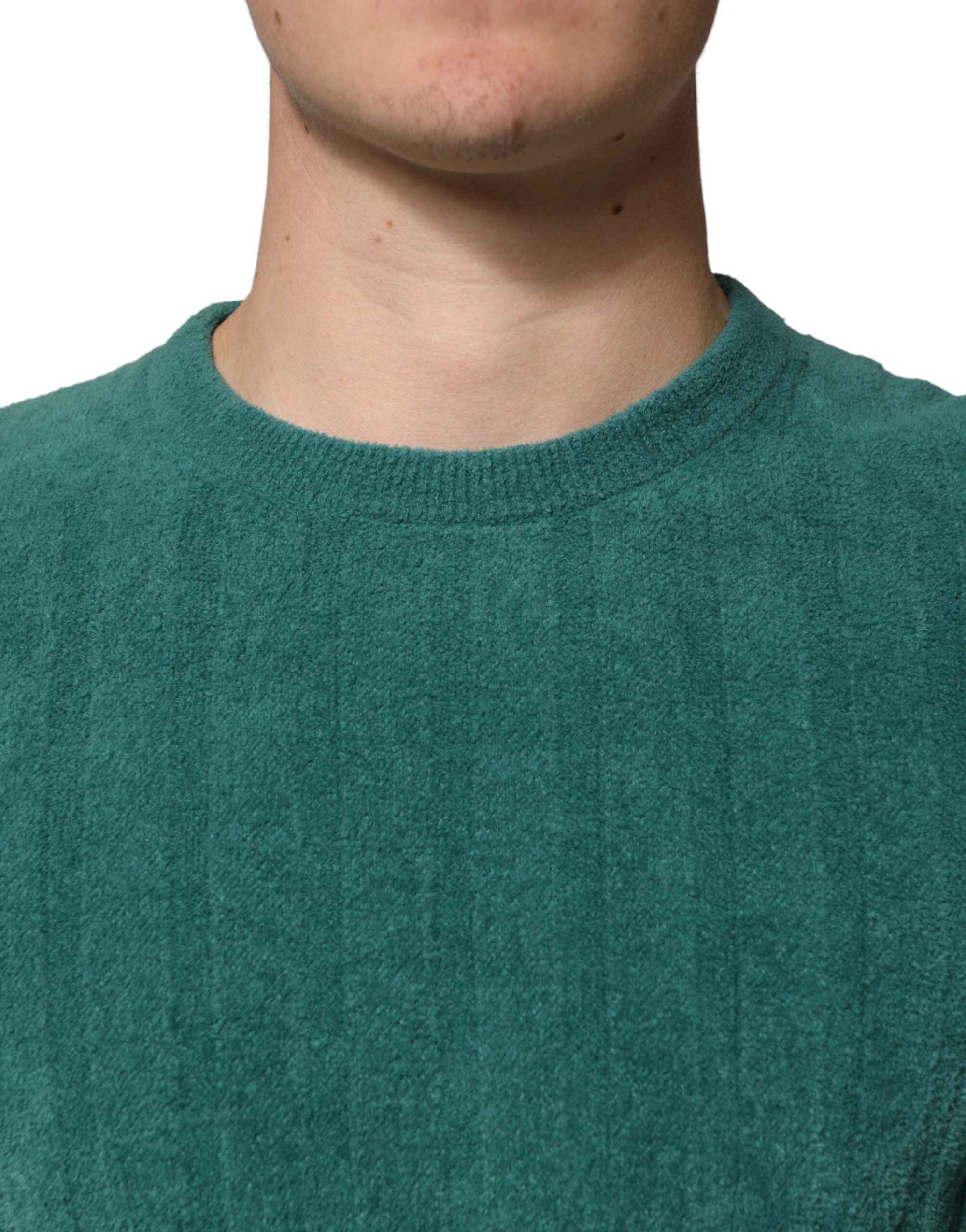Dolce & Gabbana Dark Green Cotton Blend Men Crew Neck T-shirt