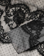 Dolce & Gabbana Black White Lace Silk Blend MaxiSheath Dress