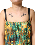 Dolce & Gabbana Multicolor Tropical Print Fringe Maxi Dress