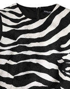 Dolce & Gabbana Black White Zebra Sleeveless A-line Dress