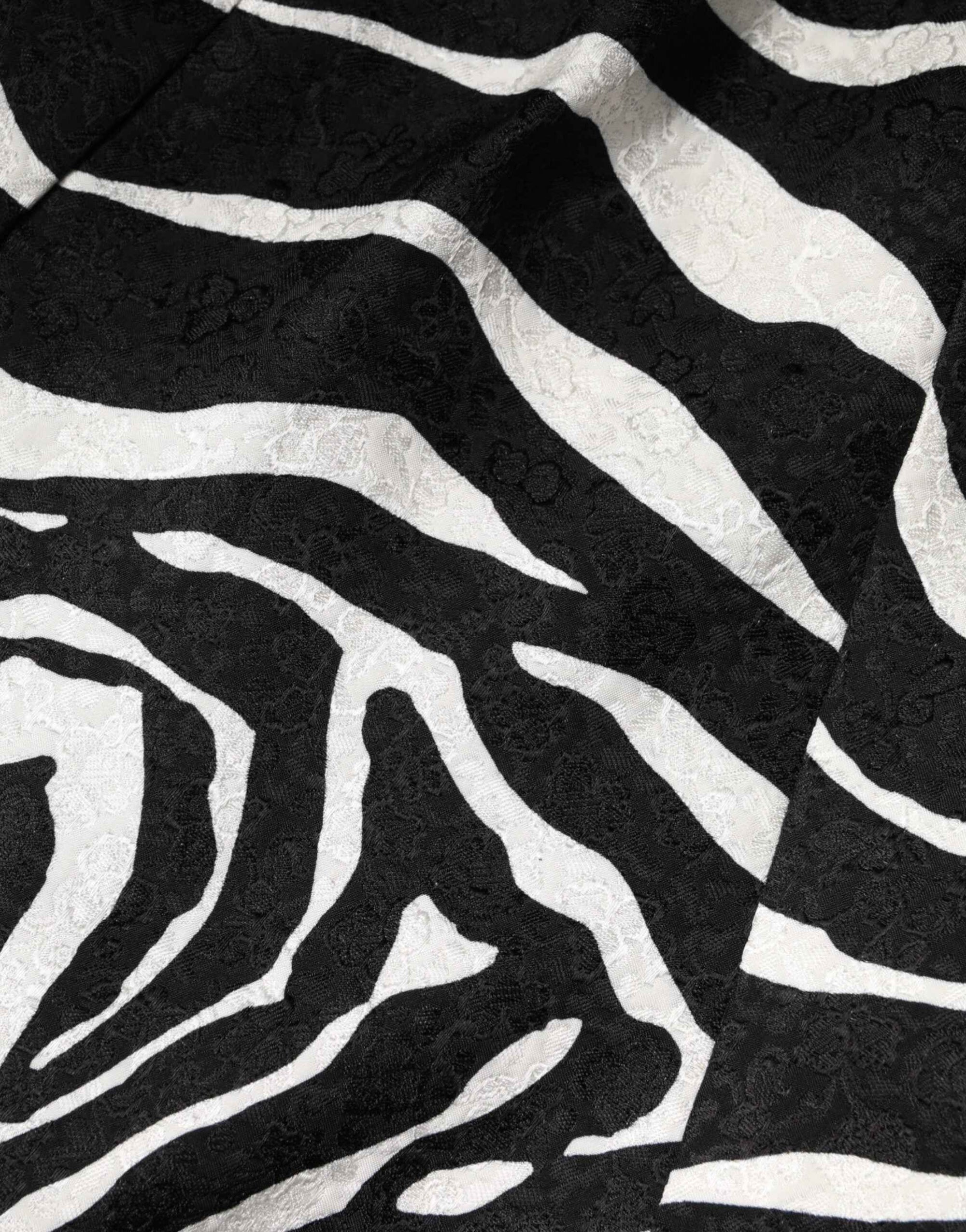 Dolce & Gabbana Black White Zebra Sleeveless A-line Dress