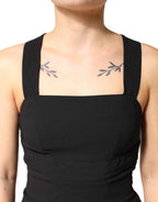 Dolce & Gabbana Black Square Neck Sleeveless Midi Dress