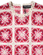 Dolce & Gabbana Multicolor Brick Stitched Crochet Mini Dress