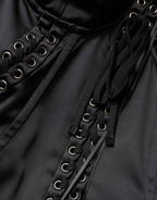Dolce & Gabbana Black Satin Acetate Lace Eyelets Mini Dress