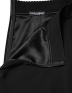 Dolce & Gabbana Black Mid Waist A-line Knee Length Skirt