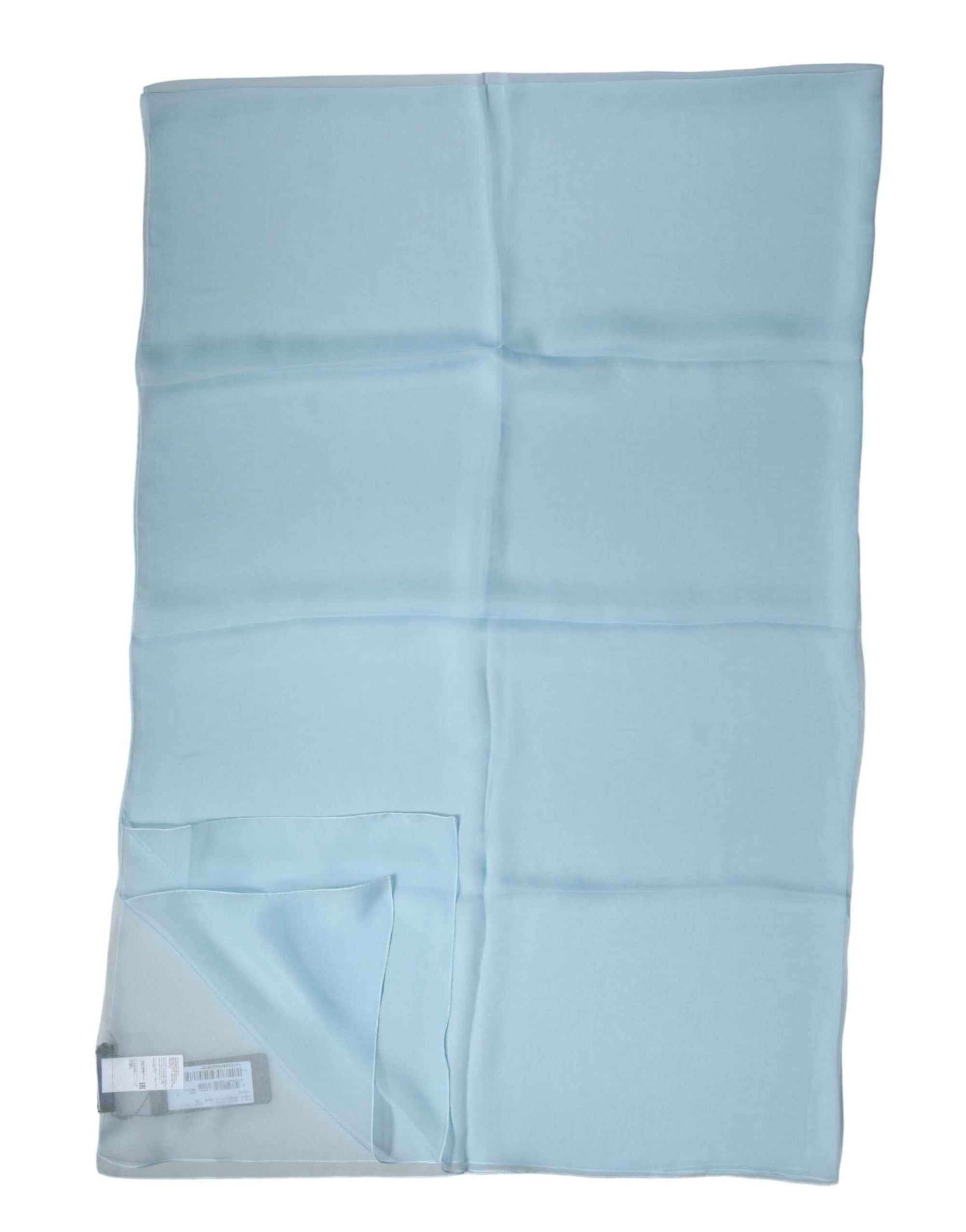 Dolce & Gabbana Light Blue Stole Silk Neck Wrap Shawl Scarf