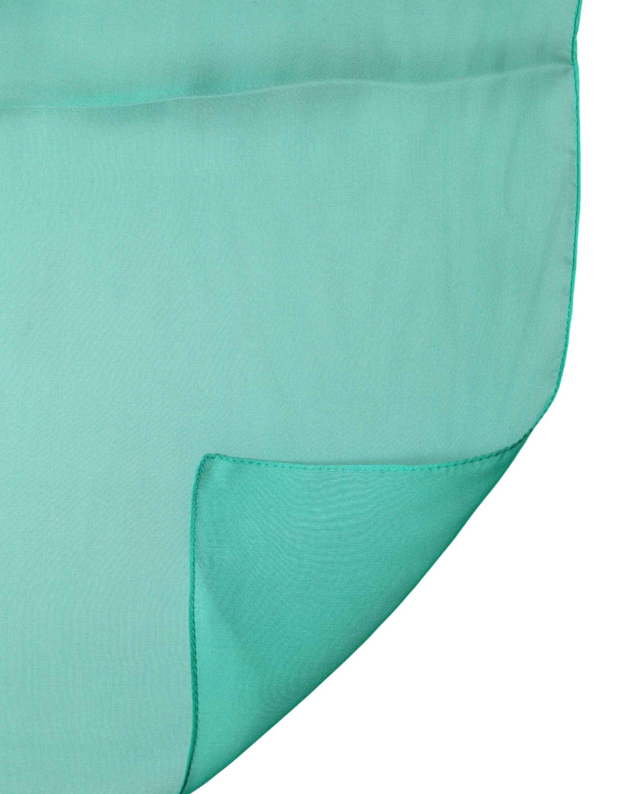 Dolce & Gabbana Green Stole Silk Neck Wrap Shawl Scarf