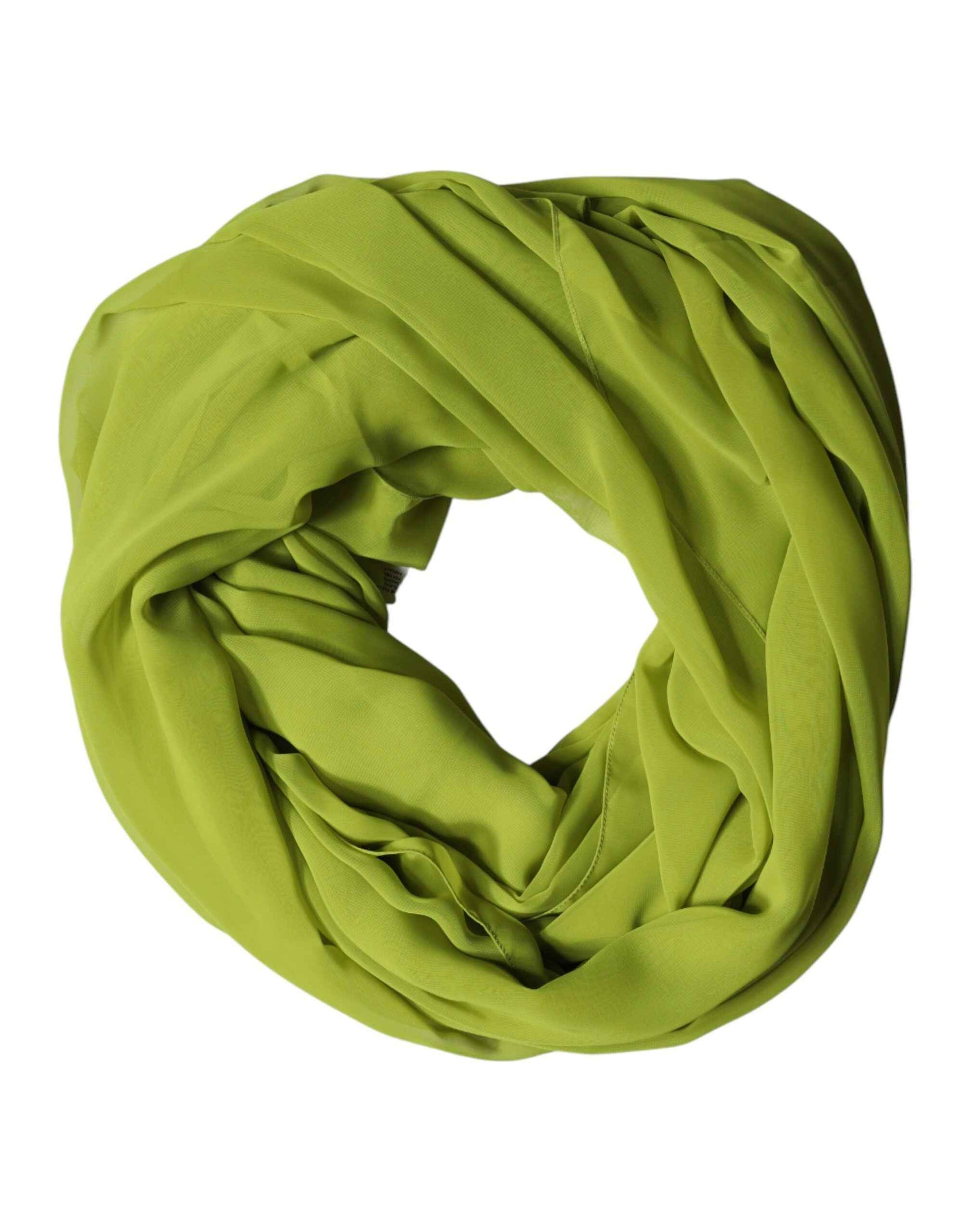 Dolce & Gabbana Green Polyester Stole Neck Wrap Shawl  Scarf