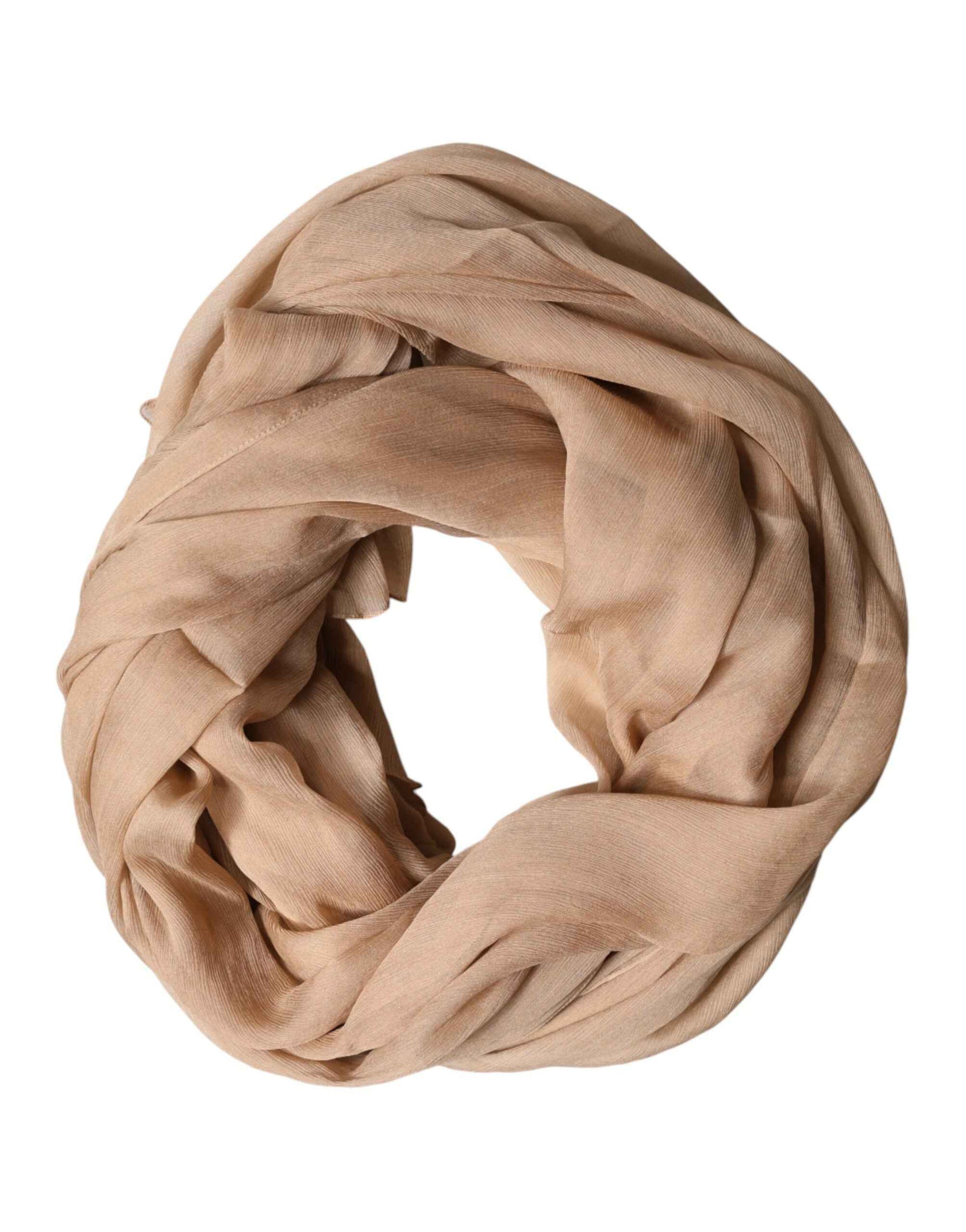 Dolce & Gabbana Brown Silk Stole Neck Wrap Shawl Men Scarf