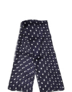 Dolce & Gabbana Blue Polka Dot Silk Neck Wrap Shawl 205cm x 132cm Scarf