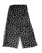 Dolce & Gabbana Black Polka Dot Silk Neck Wrap Shawl 205cm x 137cm Scarf