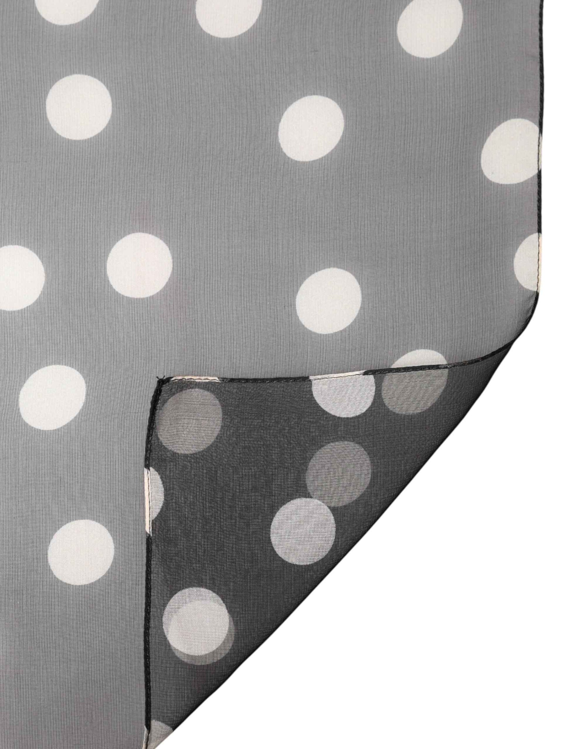 Dolce & Gabbana Black Polka Dot Silk Neck Wrap Shawl 205cm x 137cm Scarf