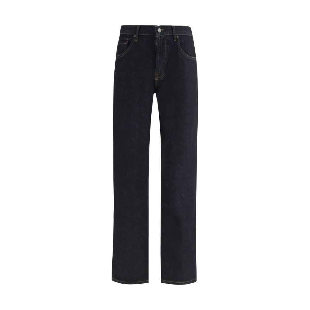 7FOR Blue Cotton Straight-Leg Jeans