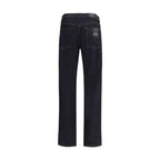 7FOR Blue Cotton Straight-Leg Jeans