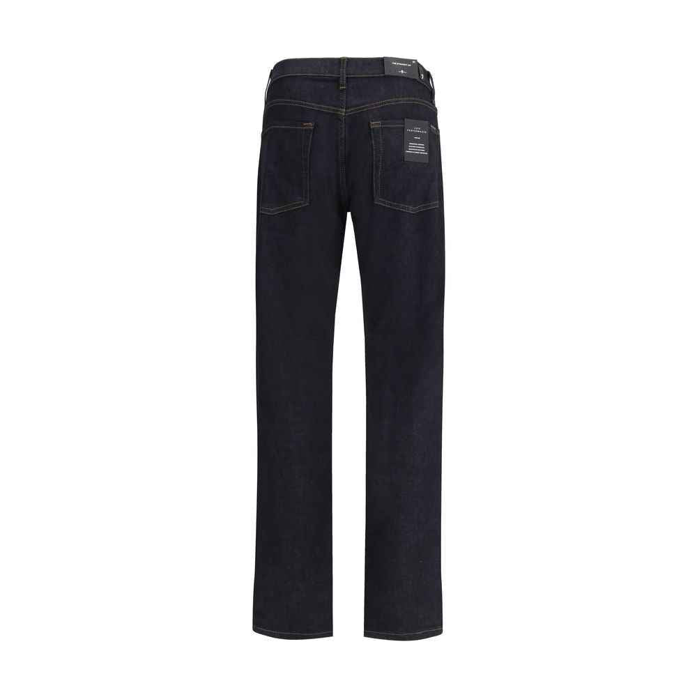 7FOR Blue Cotton Straight-Leg Jeans