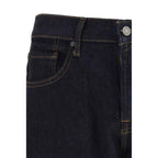 7FOR Blue Cotton Straight-Leg Jeans