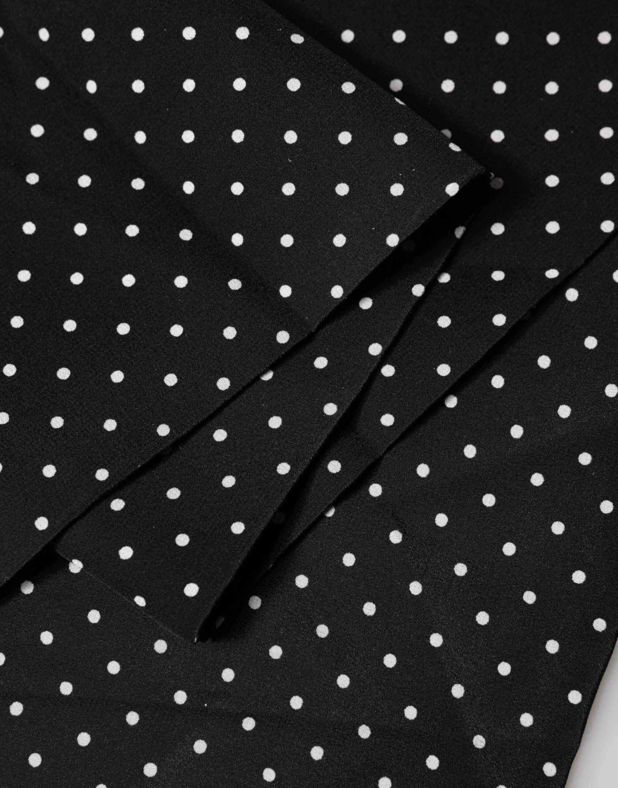 Dolce & Gabbana Black Polka Dot Neck Wrap Foulard 133.5cm x 12.5cm Scarf