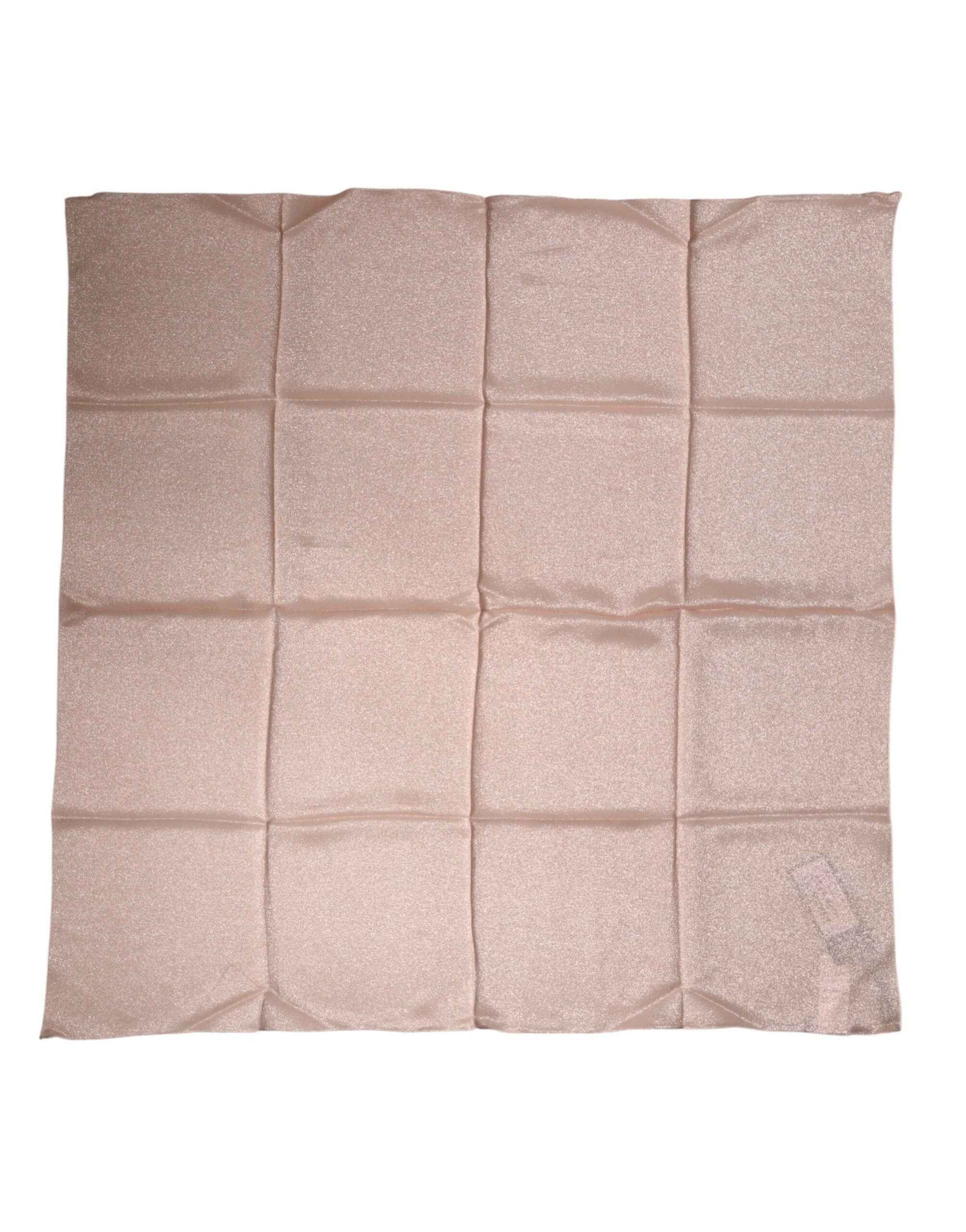 Dolce & Gabbana Light Pink Silk Blend Square Foulard 87.5cm x86.5cm Scarf