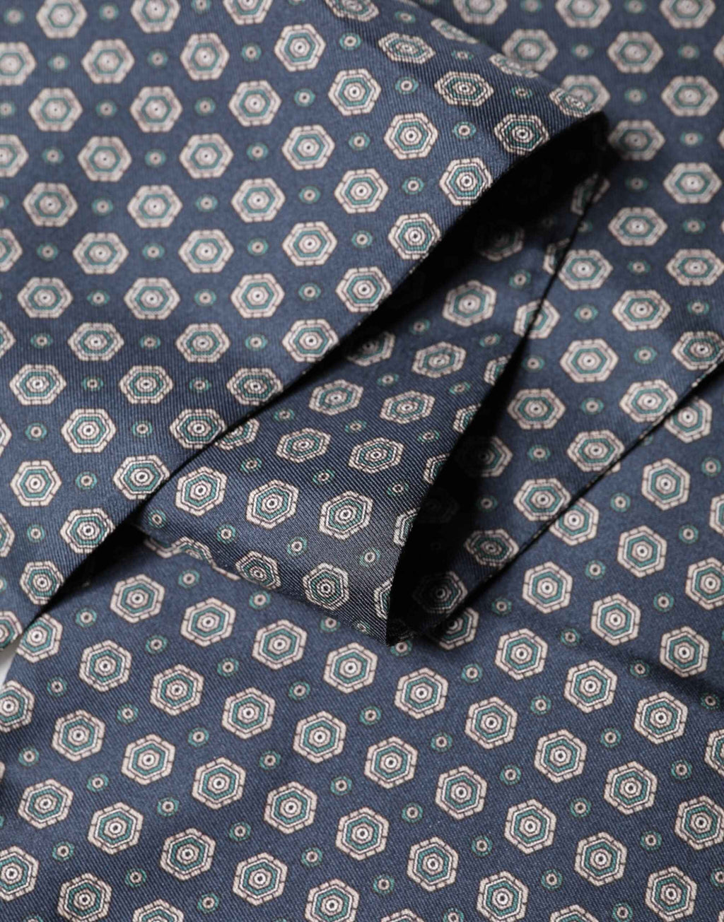 Dolce & Gabbana Blue Patterned Silk Fringes Foulard 138cm x 15.5cm Scarf