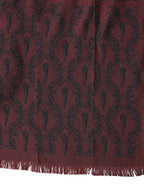 Dolce & Gabbana Maroon Patterned Silk Wrap Foulard Men 133cm x 22cm Scarf