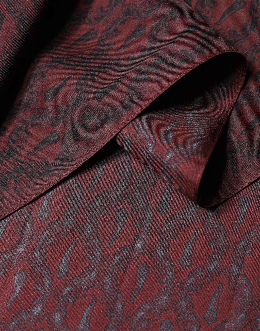 Dolce & Gabbana Maroon Patterned Silk Wrap Foulard Men 133cm x 22cm Scarf