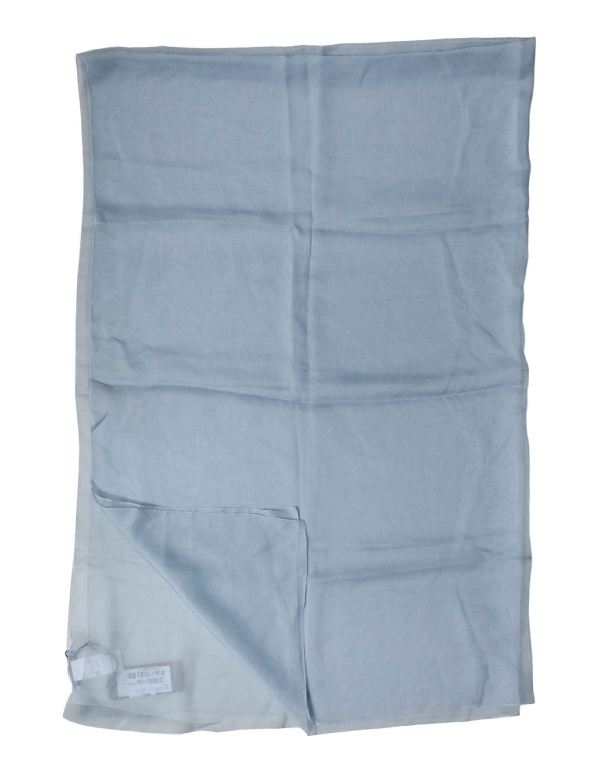 Dolce & Gabbana Light Blue Silk Stole Neck Wrap Shawl 200cm x 130cm Scarf